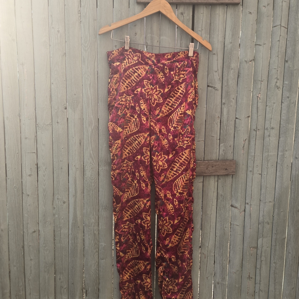 Grass-Fields Women’s Pants UK 10 (US 6) Pink Purple Multicolor African Print